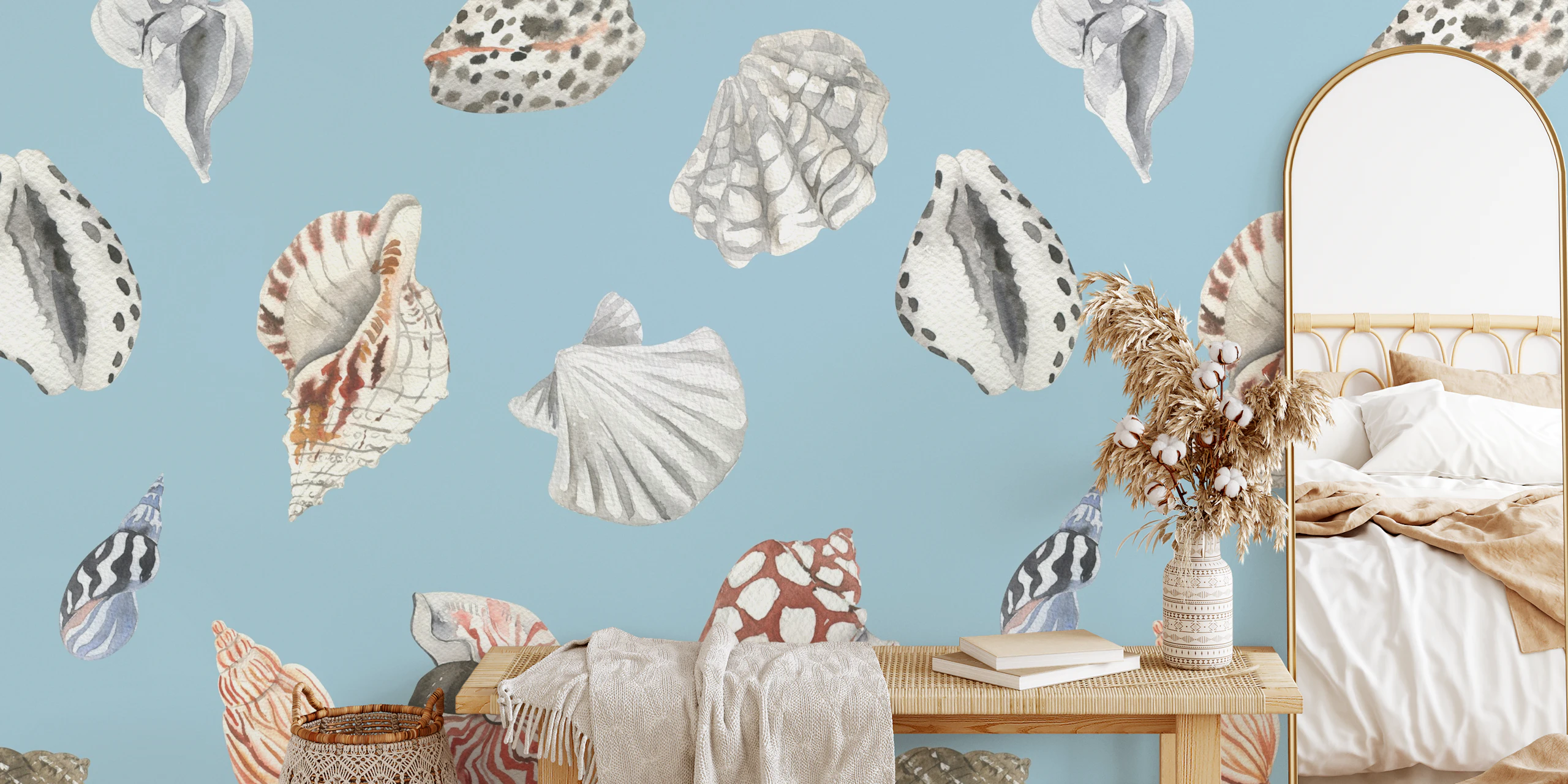 Nautical Shell Pattern Wallpaper | Happywall.com