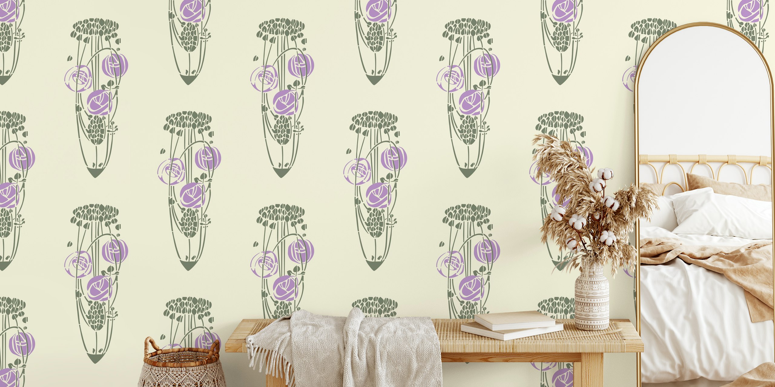 Art Nouveau Mackintosh Glasgow Roses papel pintado