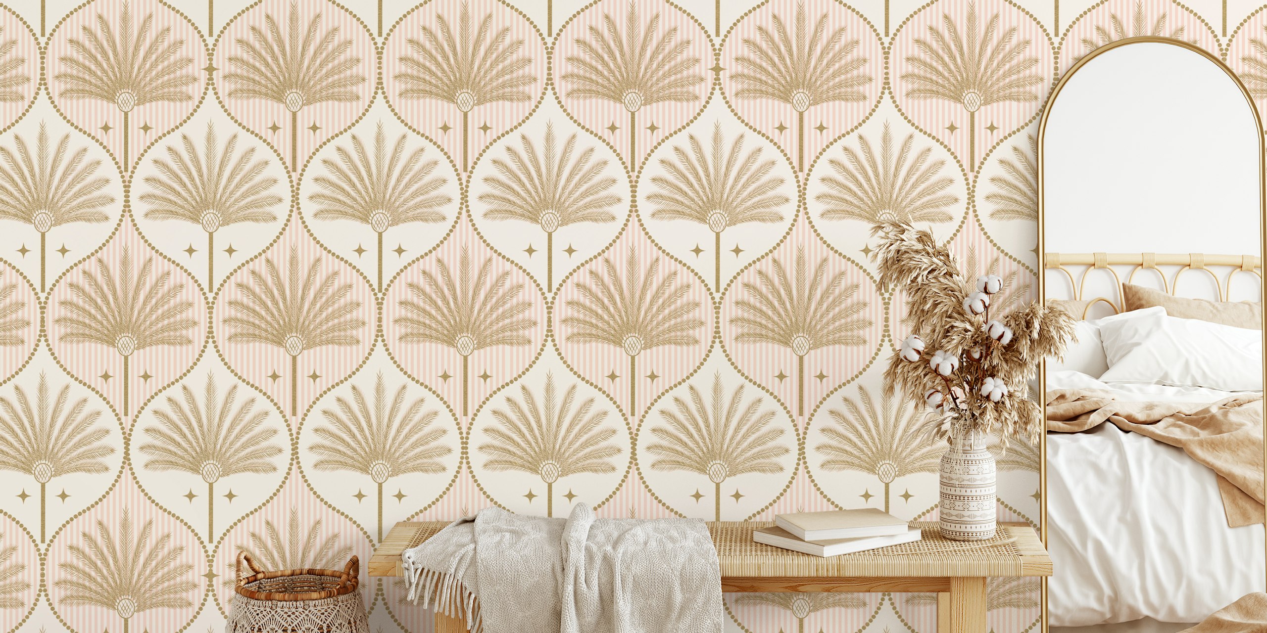 Golden Desert Palms tapet i et rom