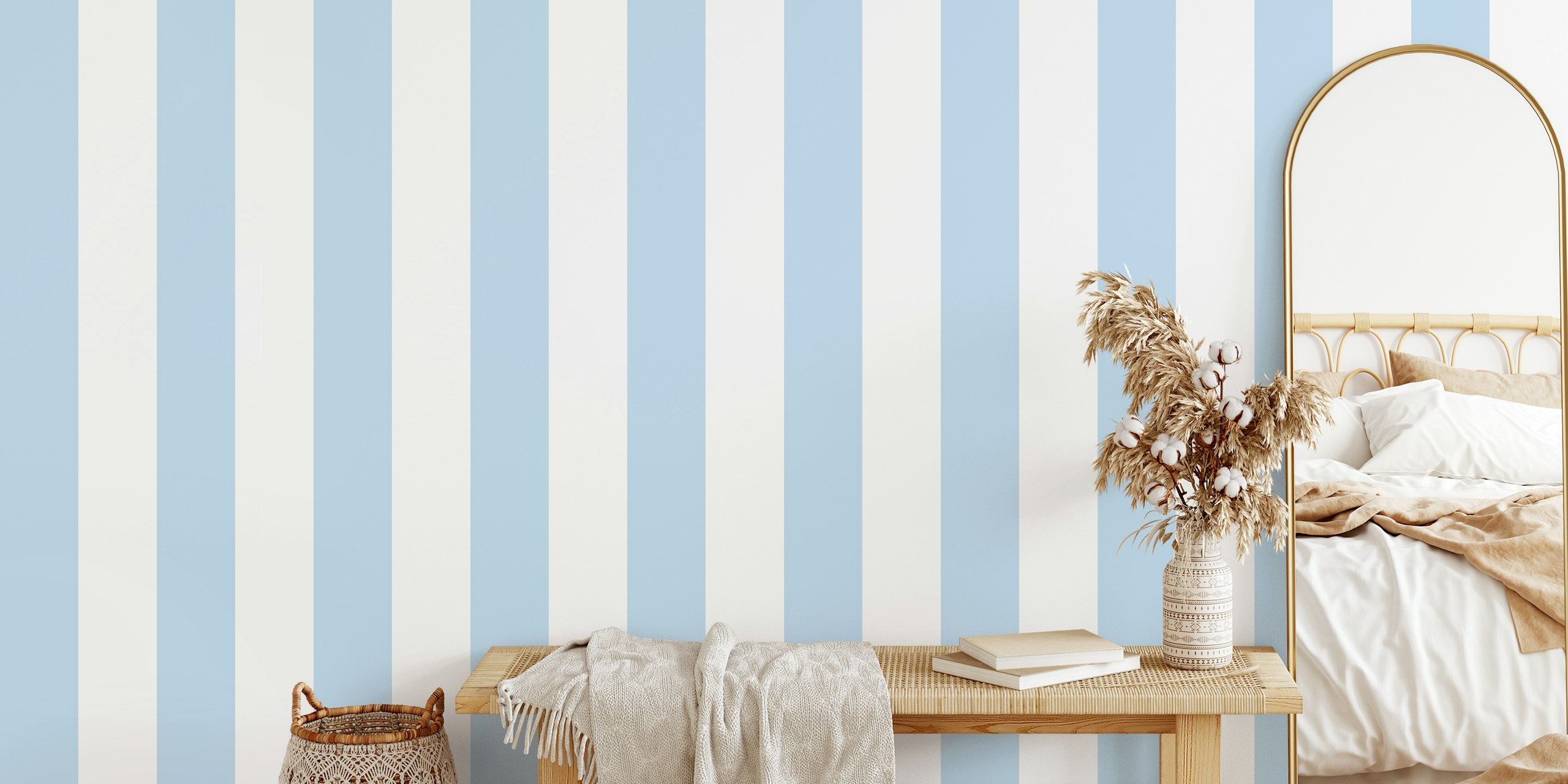 Air Blue and White Stripes tapet i et rum