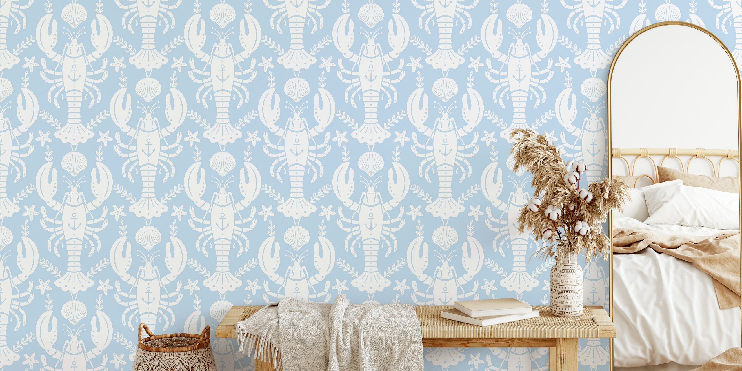 Air Blue Lobster wallpaper in a room