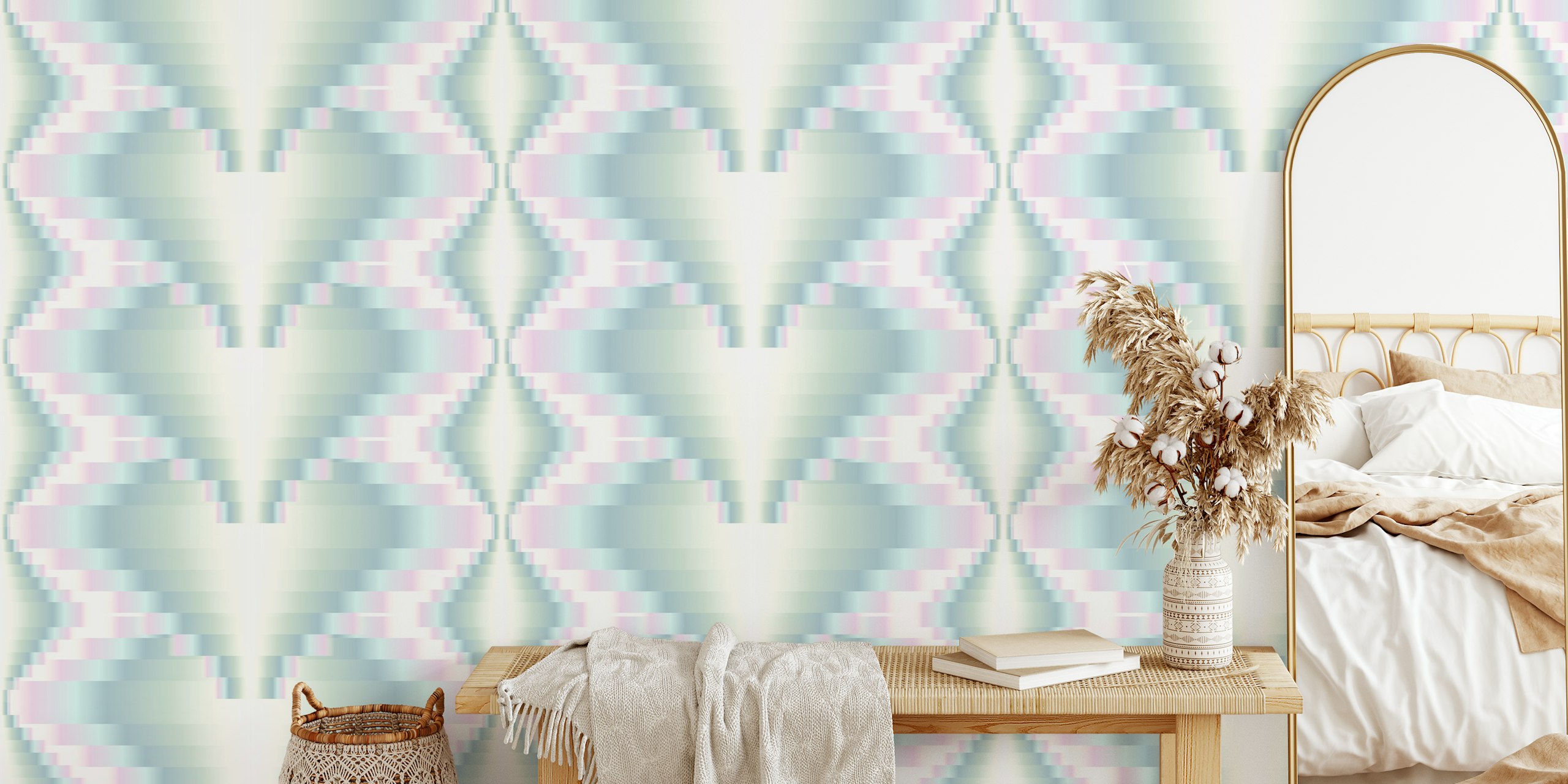 Blurred Diamonds Hearts wallpaper in a room