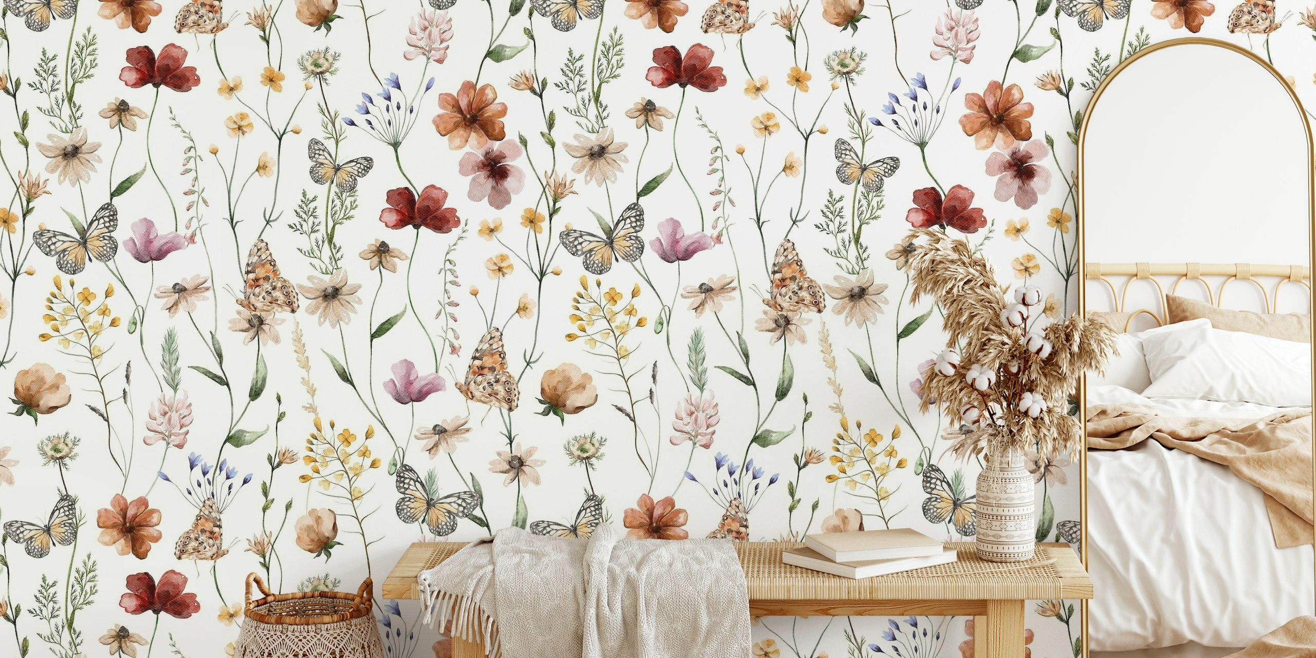 Enchanting Dried Wildflowers Meadow wallpaper