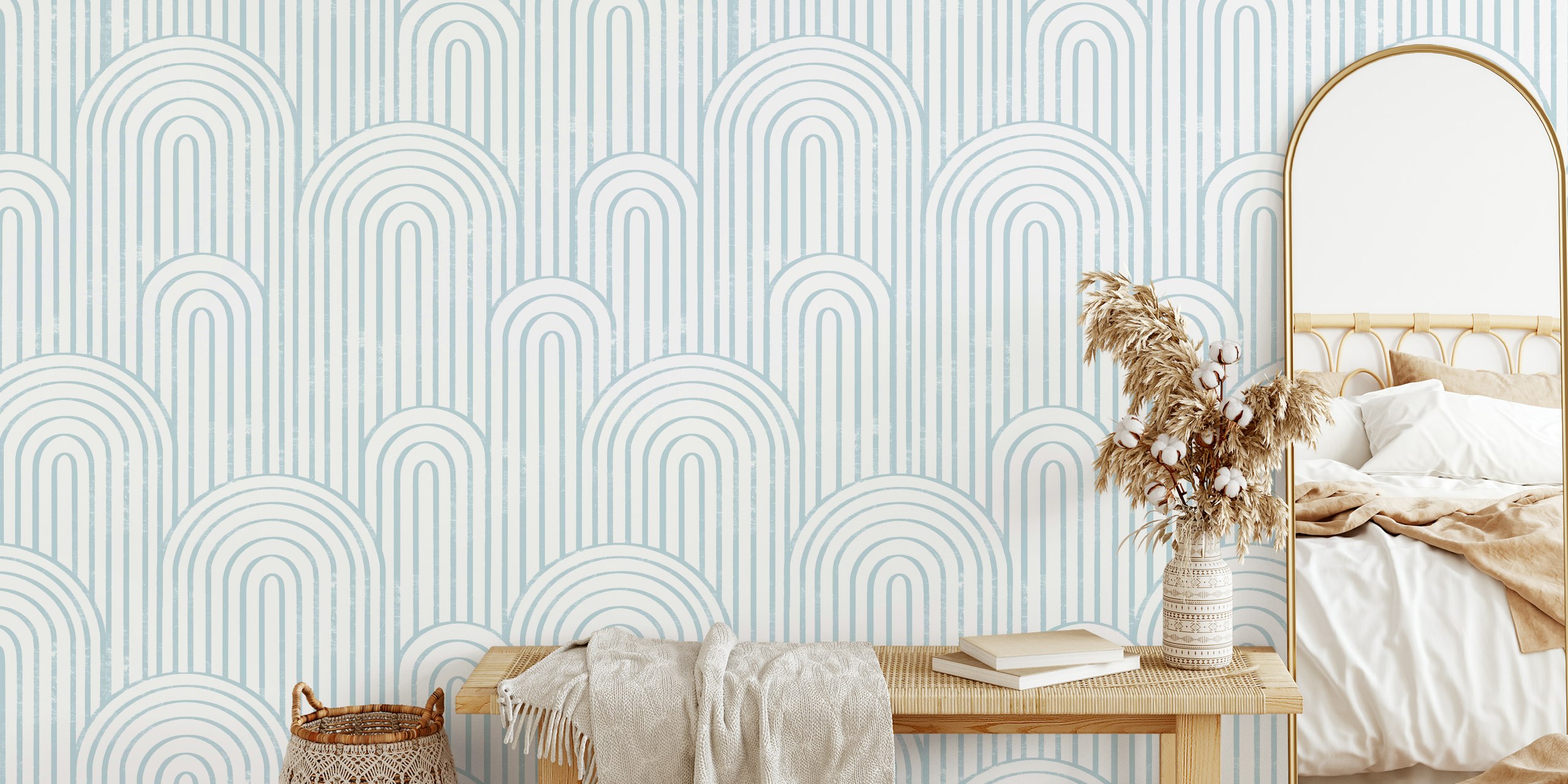 Conception de papier peint élégant avec des arches et des lignes