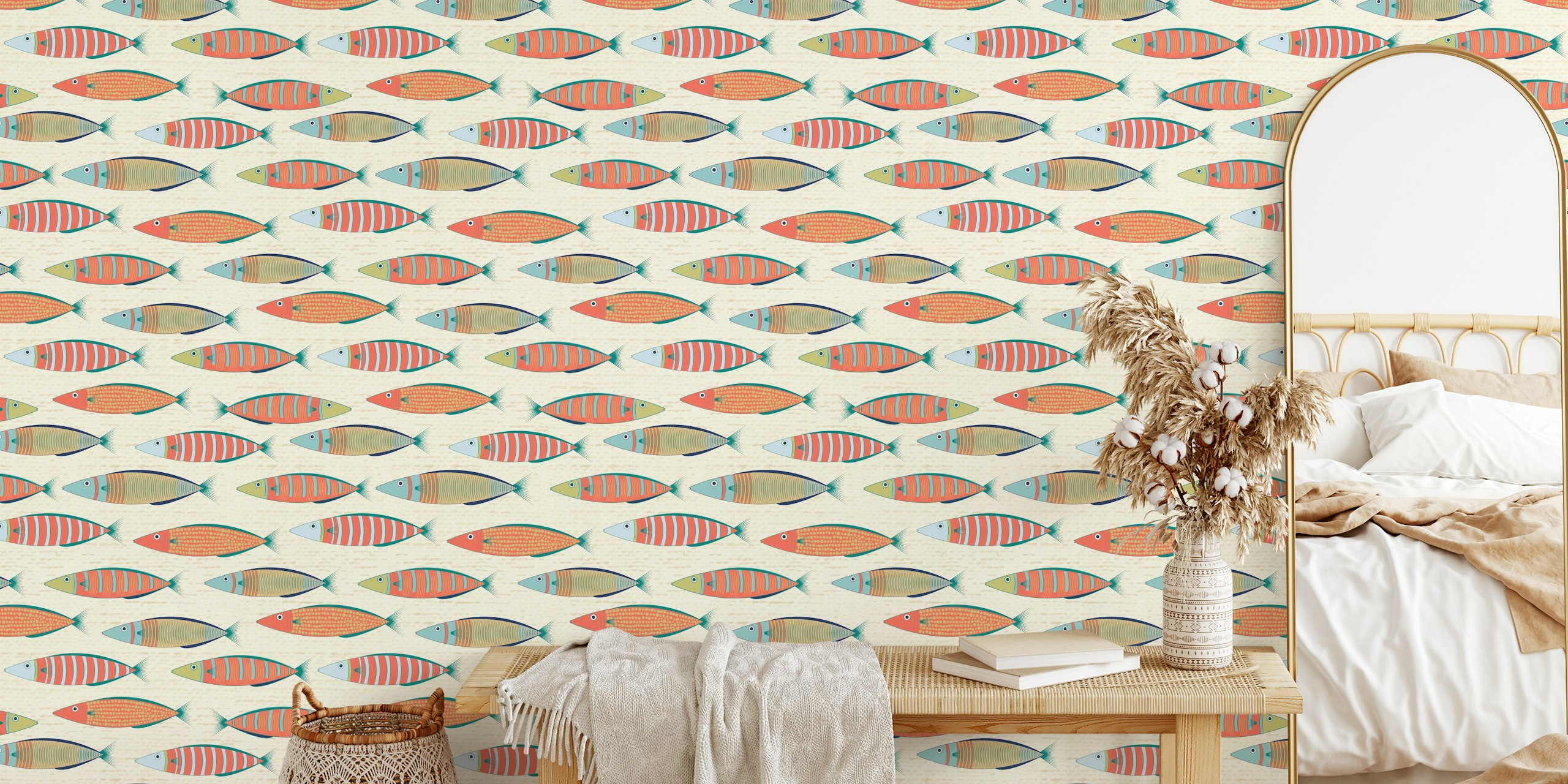 tapeta ornate wrasse wyświetlana w pokoju