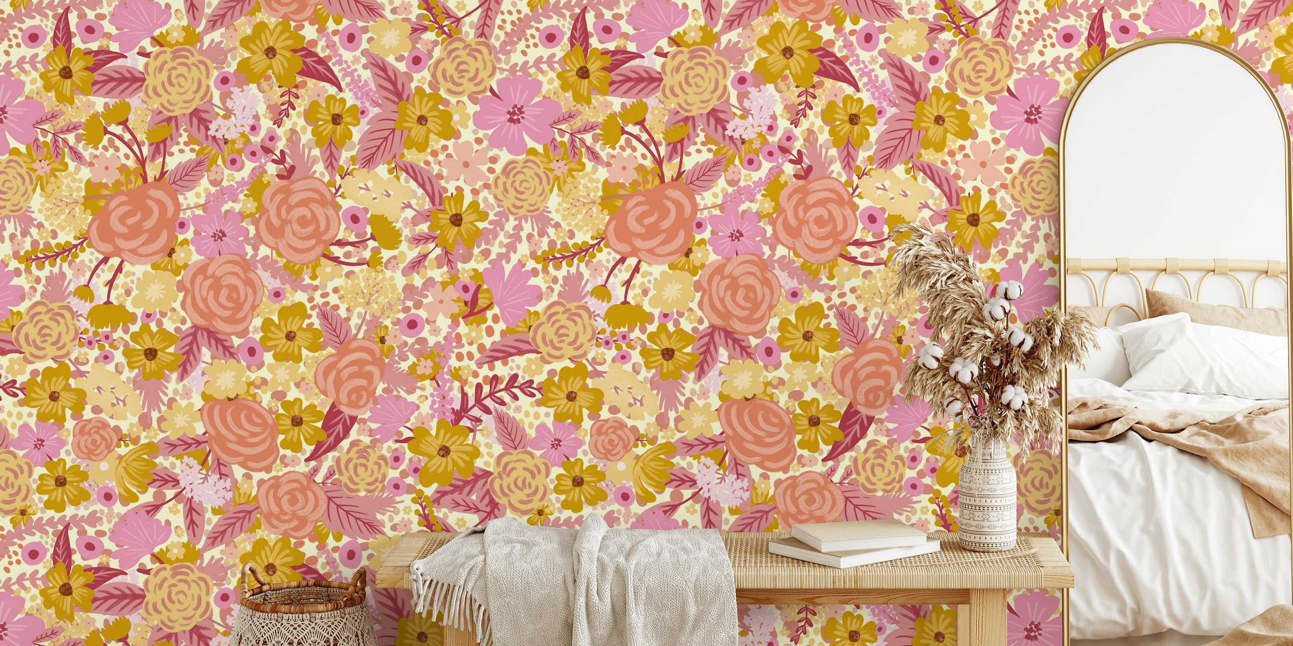 Intangible Flower Pattern 4 wallpaper in a room