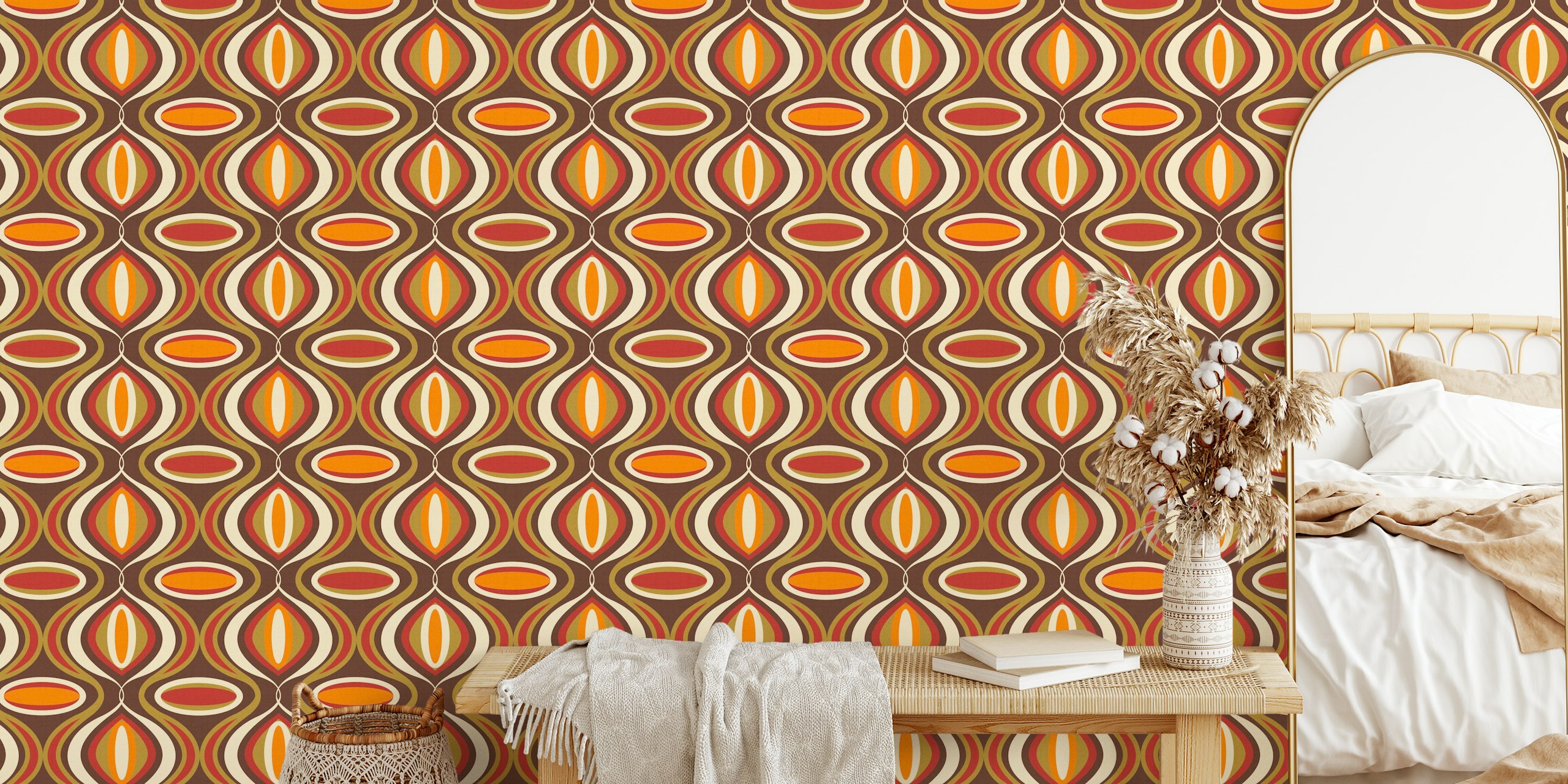 1970s Brown Background wallpaper pattern