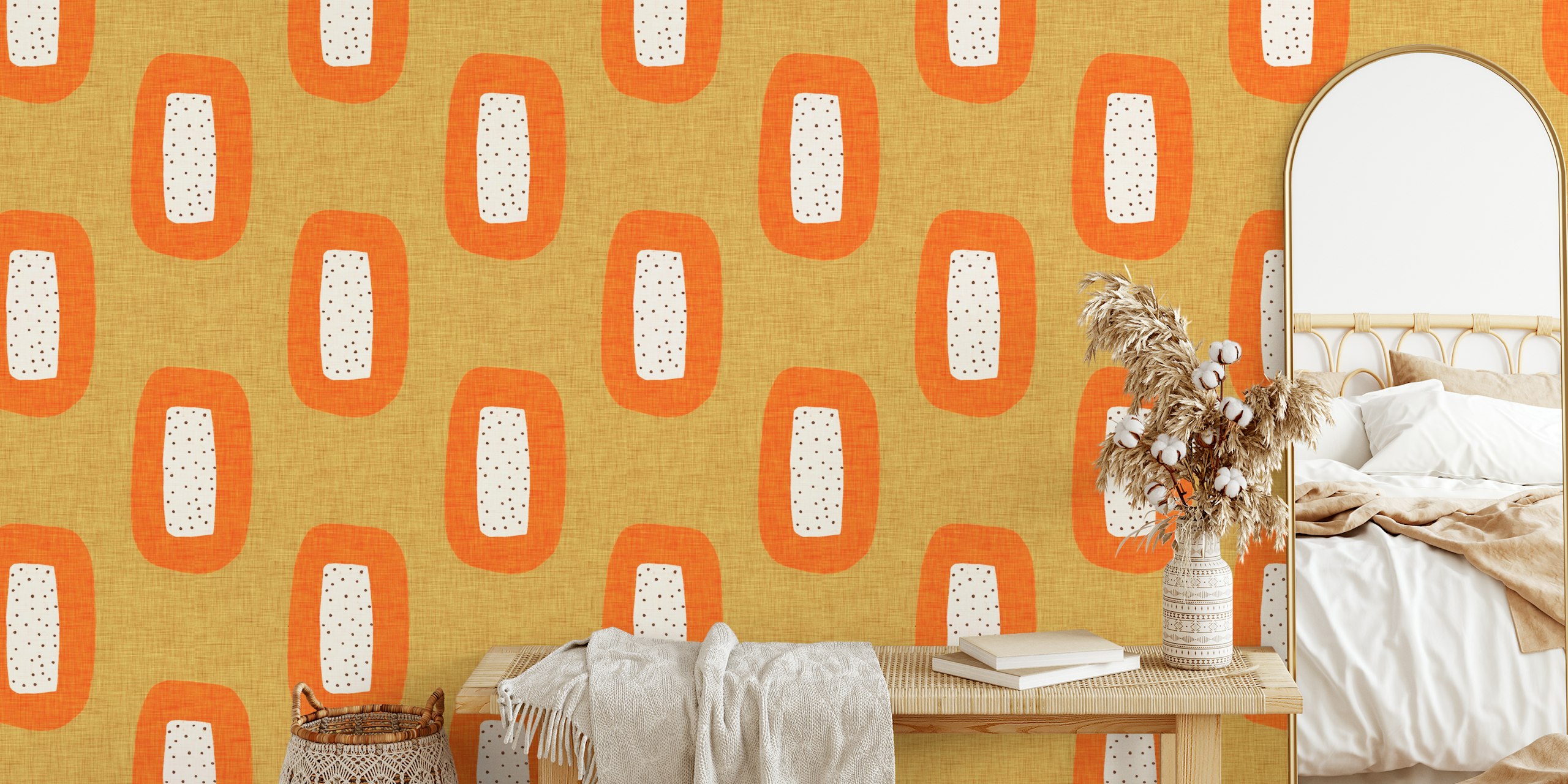 Mid Century Oval Copper-Orange Ταπετσαρία
