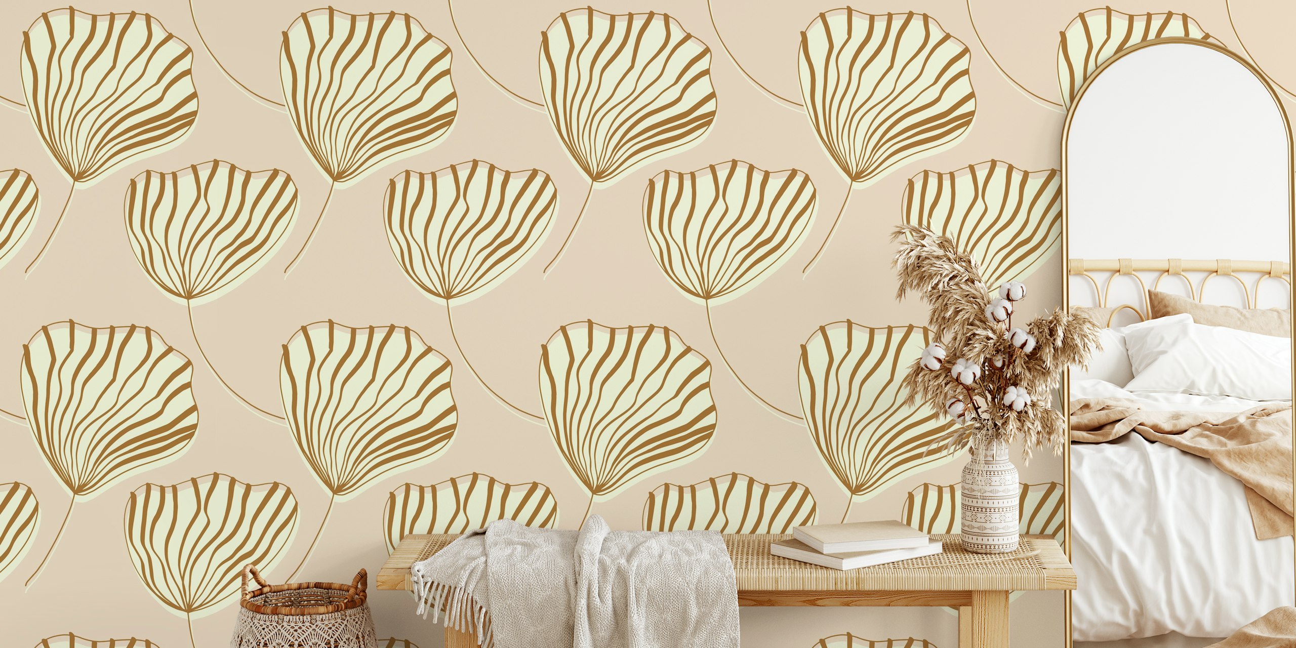 Seashell Flower tapetdesign i et rum