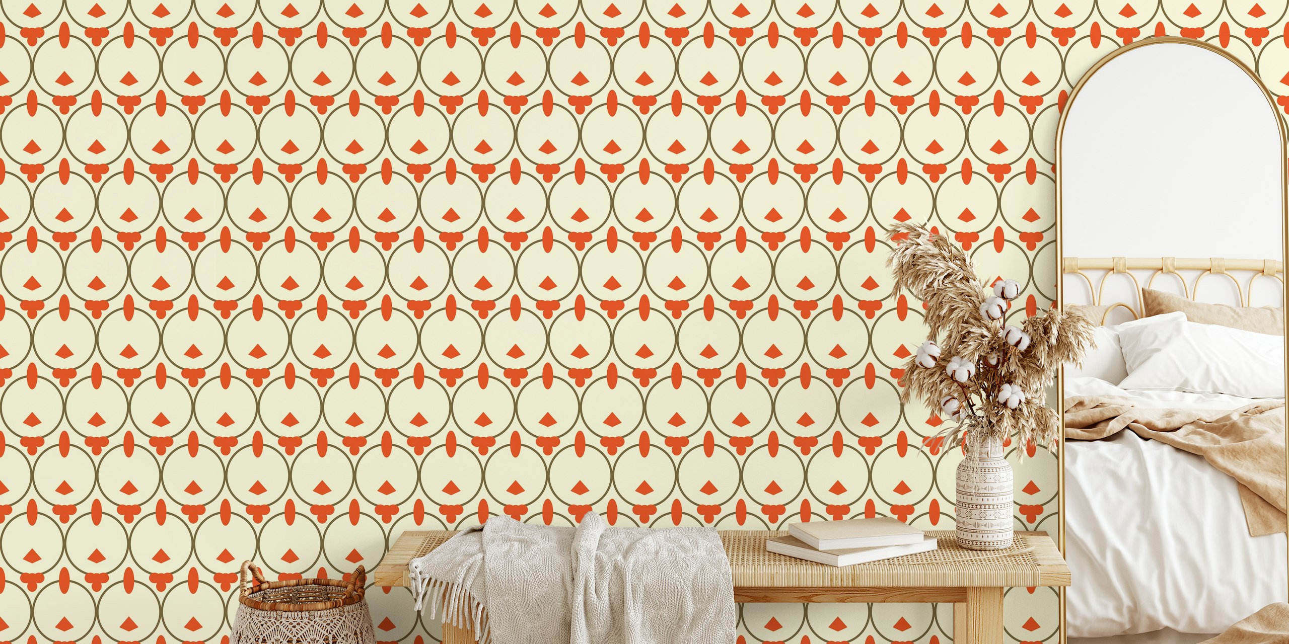 Pattern di carta da parati Cock-A-Doodle-Doo in una stanza