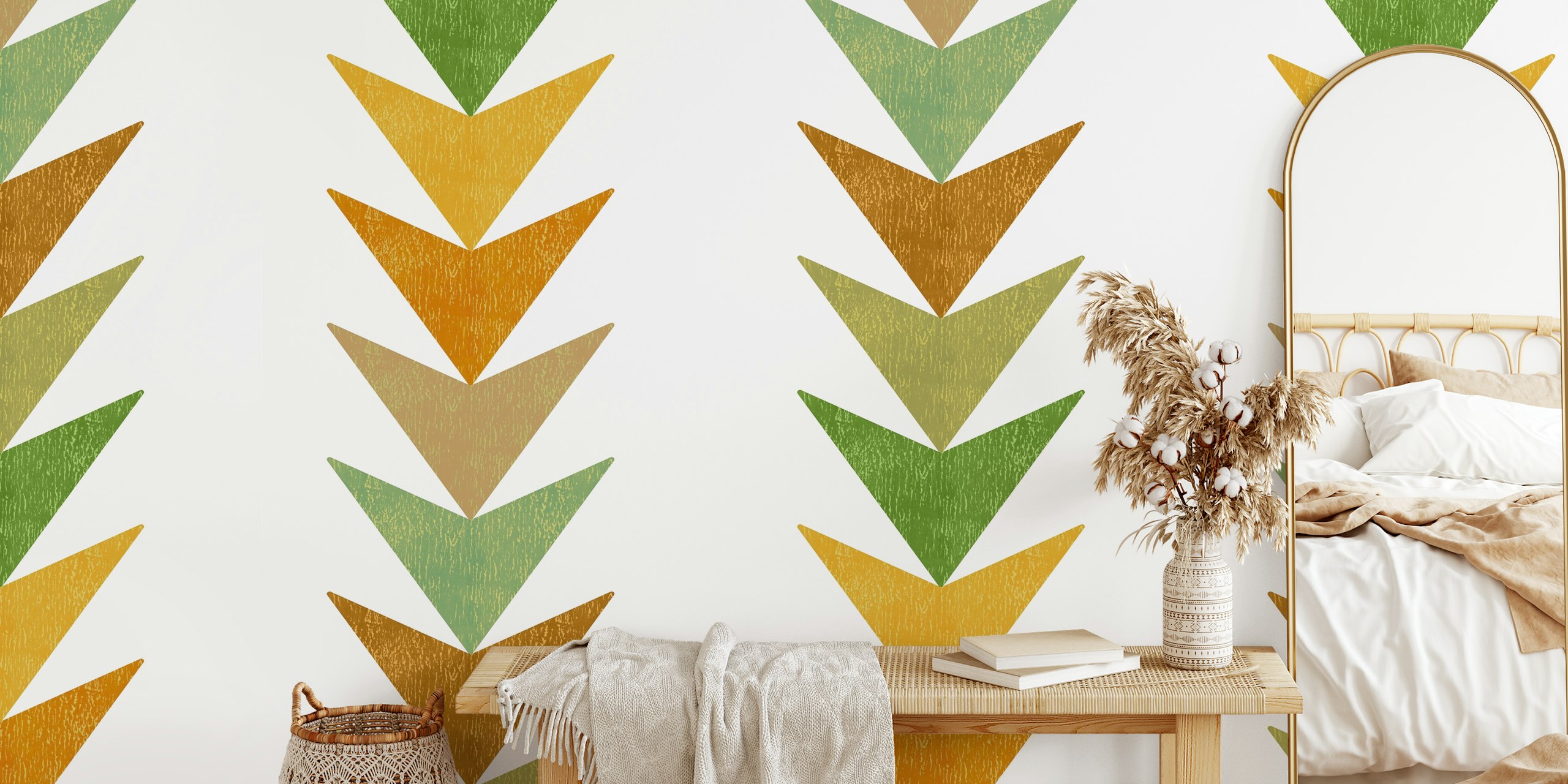 Papel de parede Arrows Stripes em um quarto