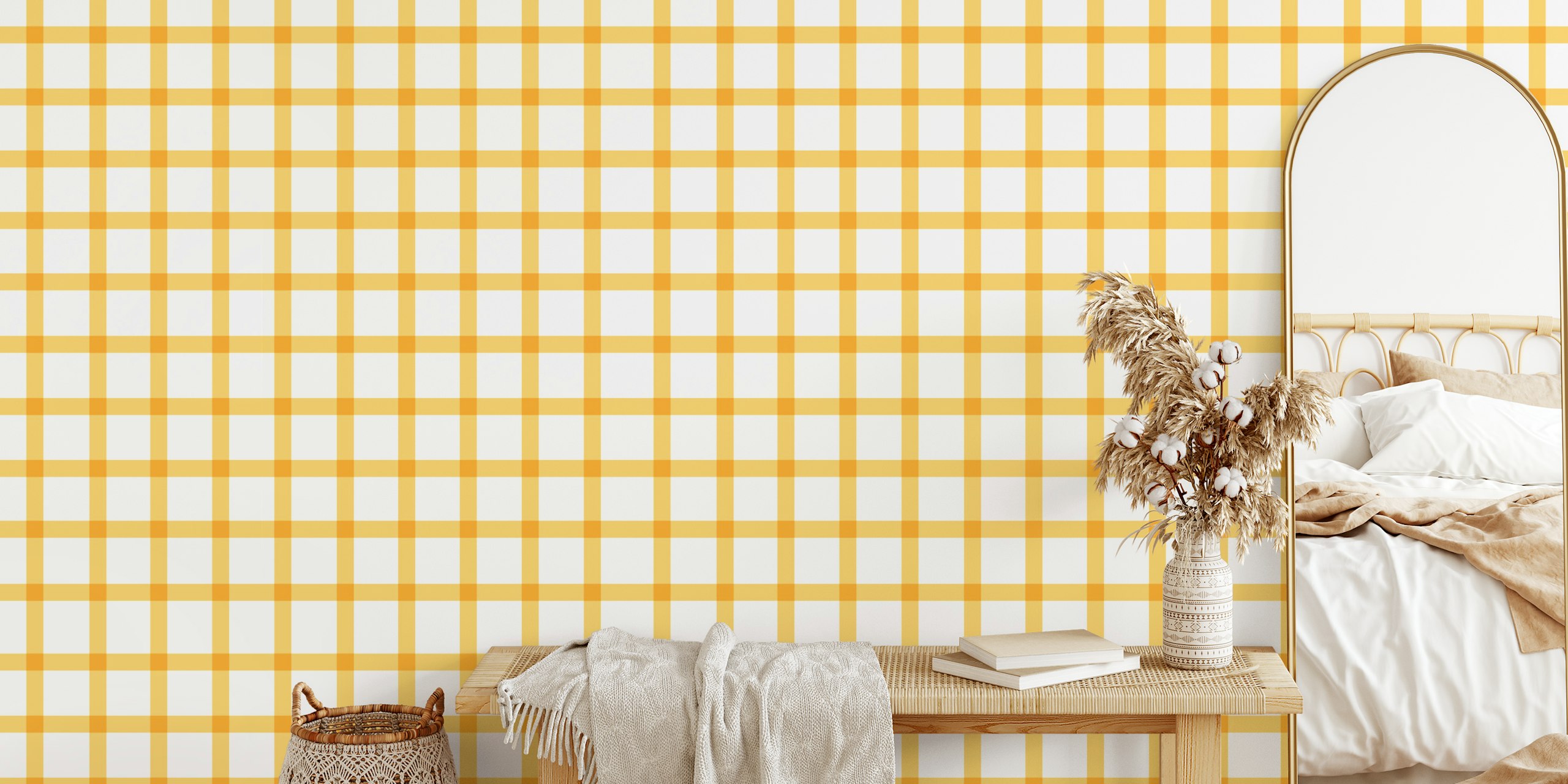 Tapeta Picnic Yellow Pattern u sobi