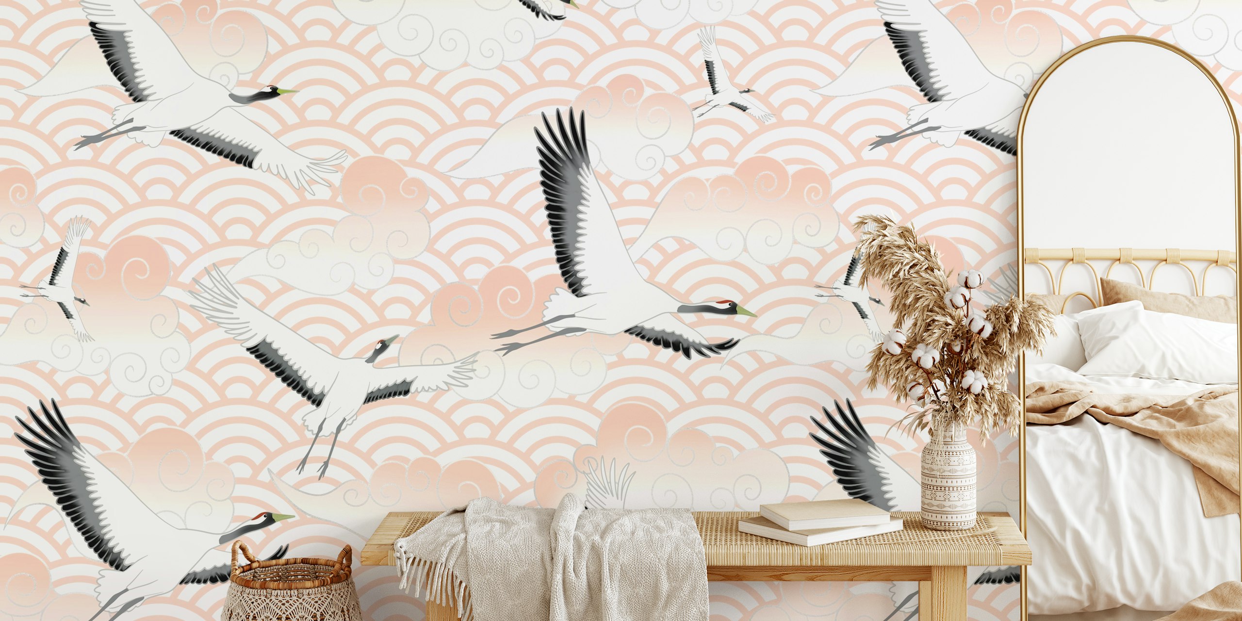 Flying Cranes on a Cloudy Sky 6 u stylish sobi