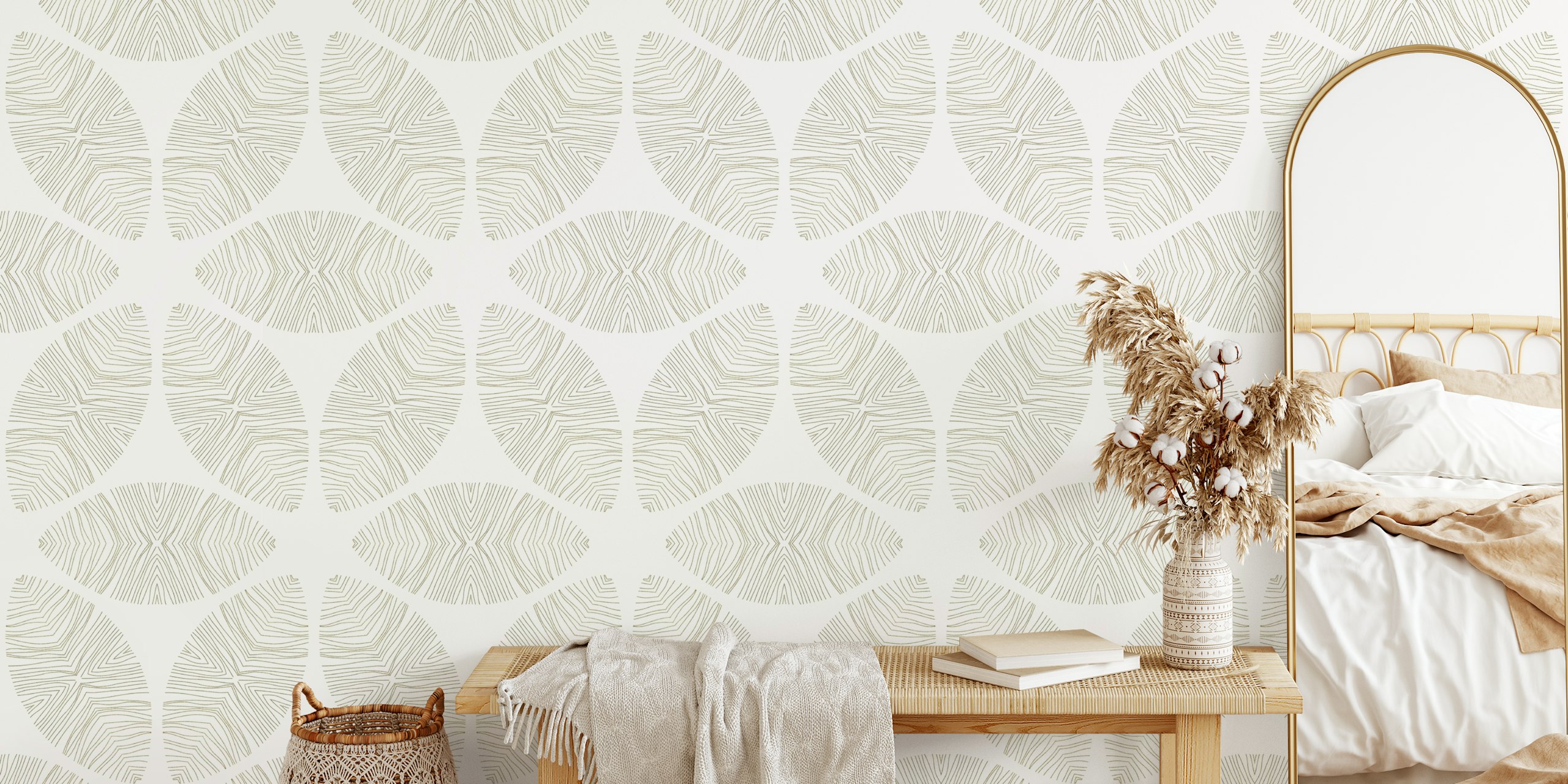 Elegant tribal circle line wallpaper design