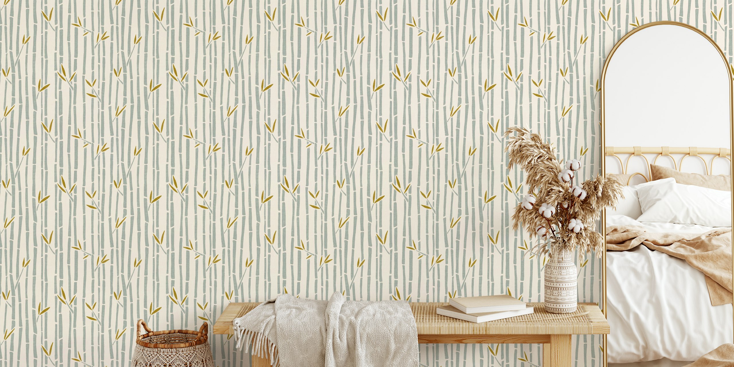 Duff beige wallpaper pattern in a room