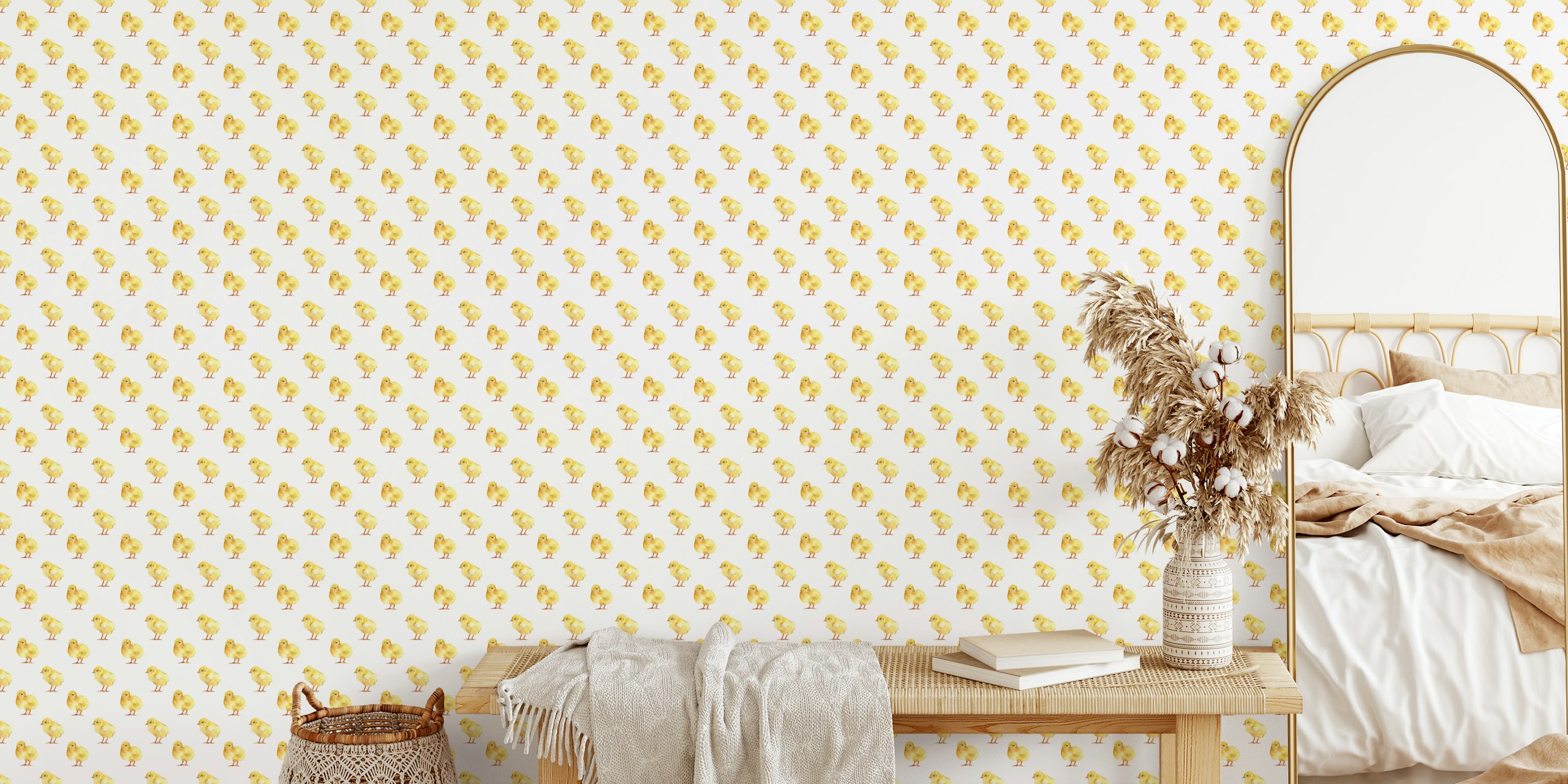 Nursery wallpaper with baby chicks design