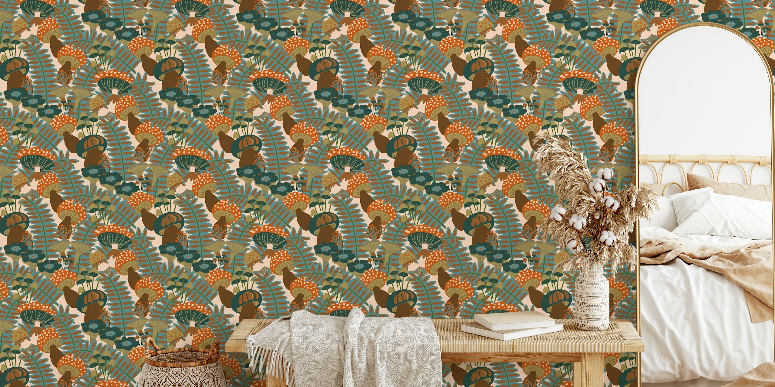 Autumnal Forest Fungi tapetdesign