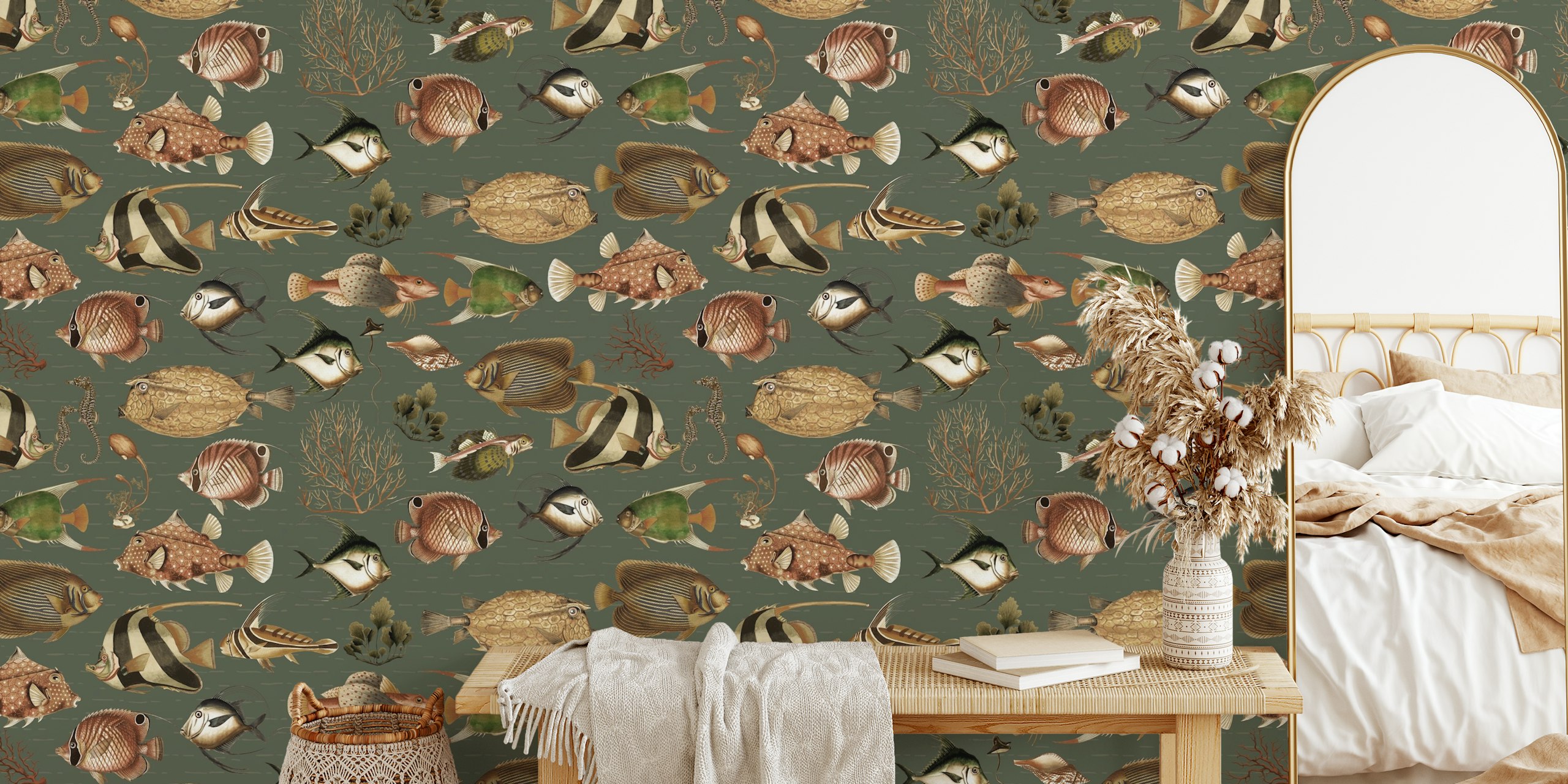 Tropical Oceania Fish Haven wallpaper design