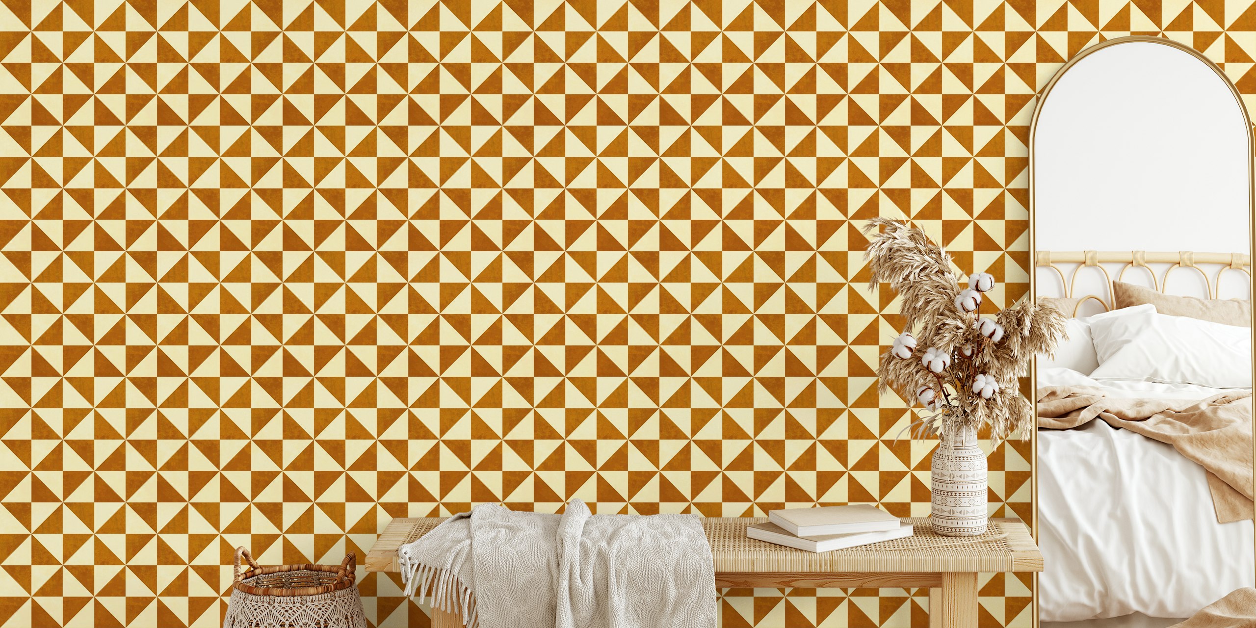 Rustic Geometric Mosaic Tiles w pomieszczeniu
