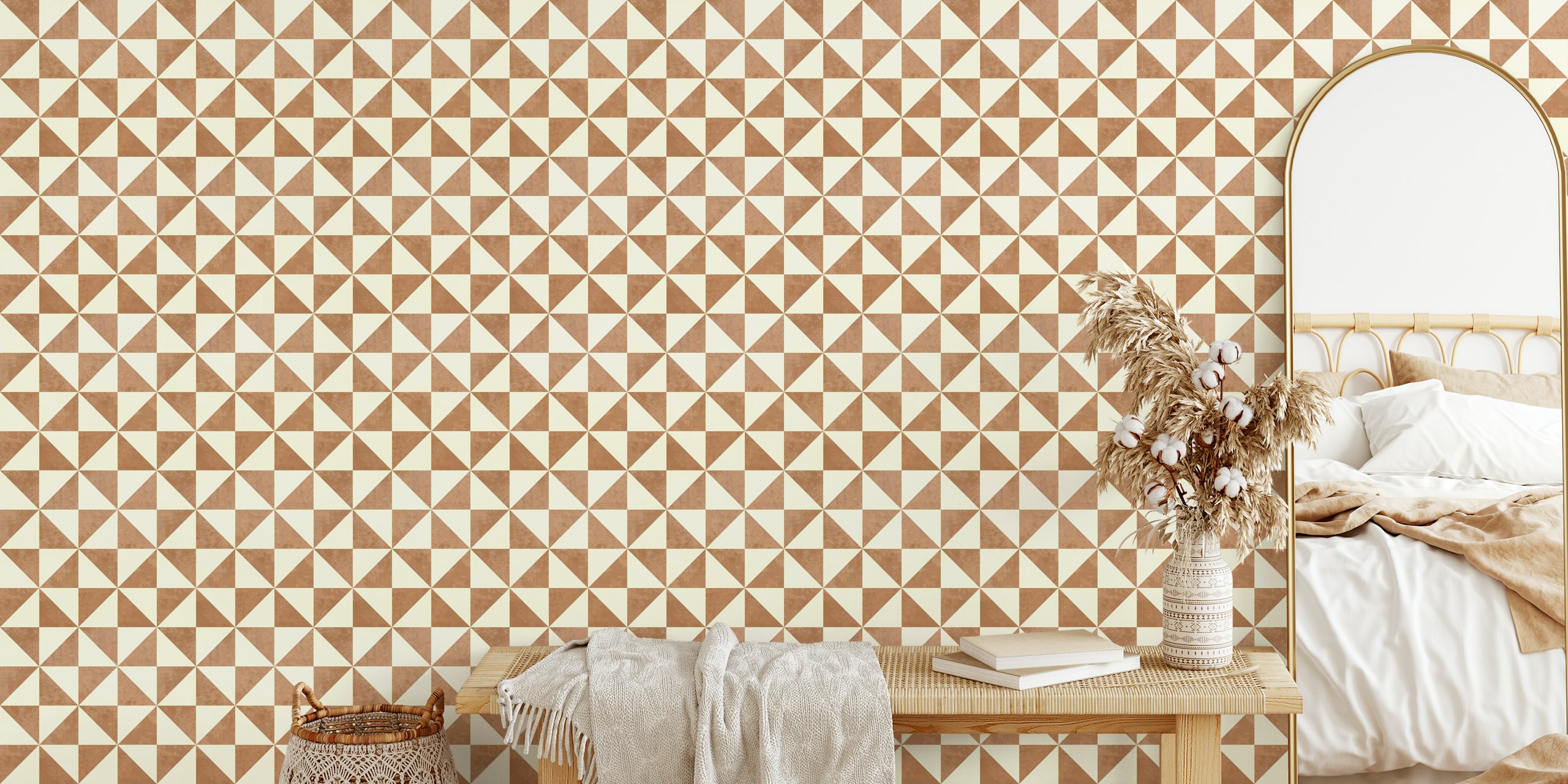 Rustic Geometric Mosaic Tiles tapetdesign