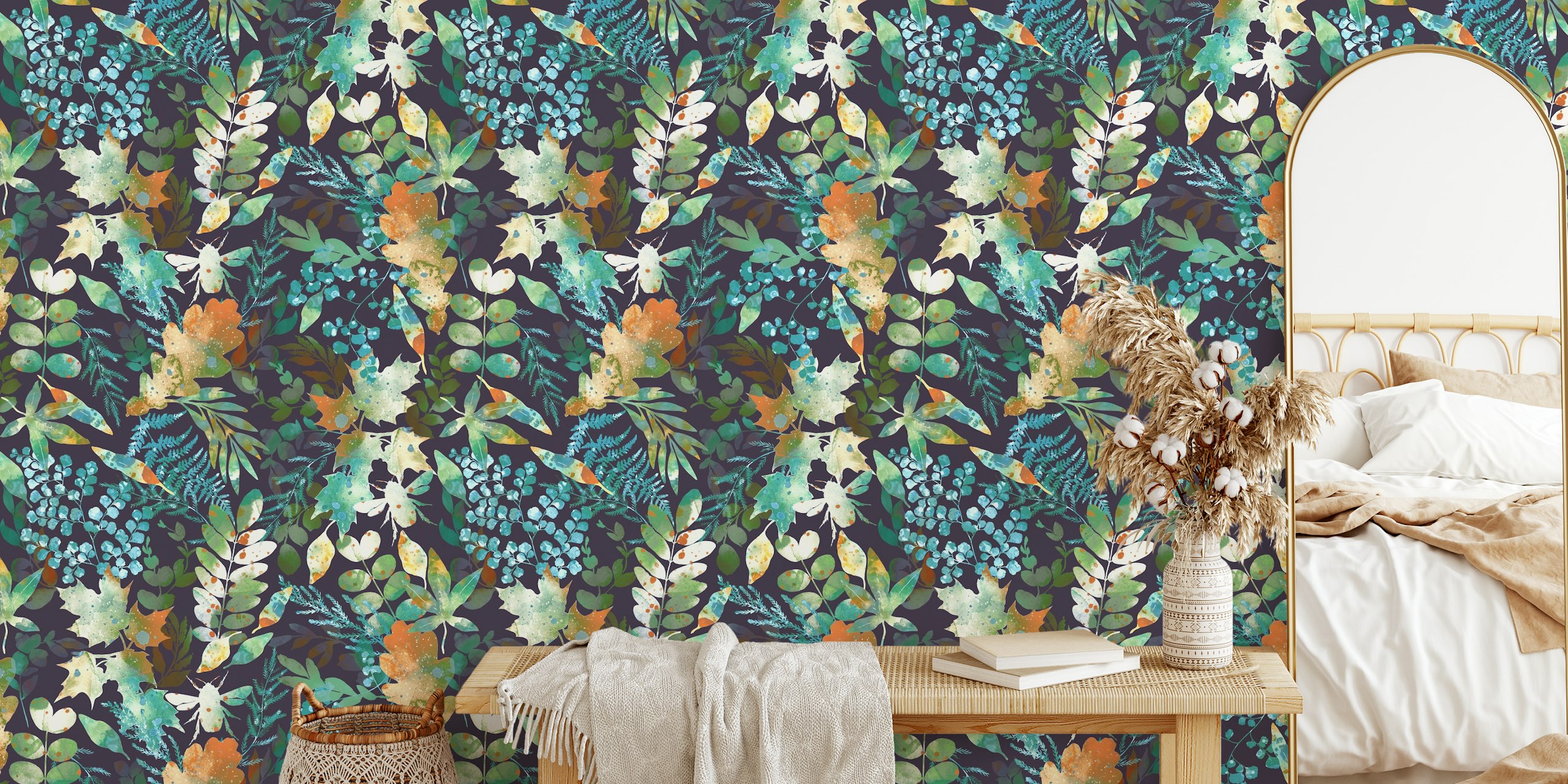 Botanical Night Elegance tapet i ett rum