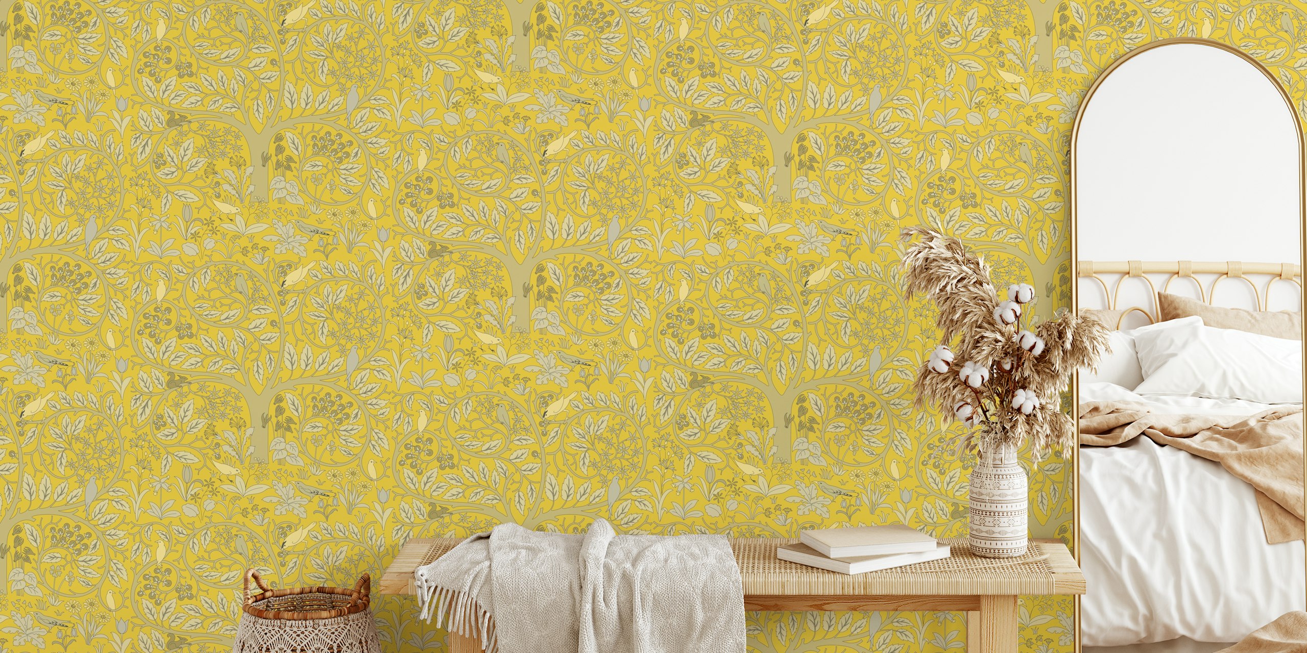 Vintage Garden of Eden 9 wallpaper in a room