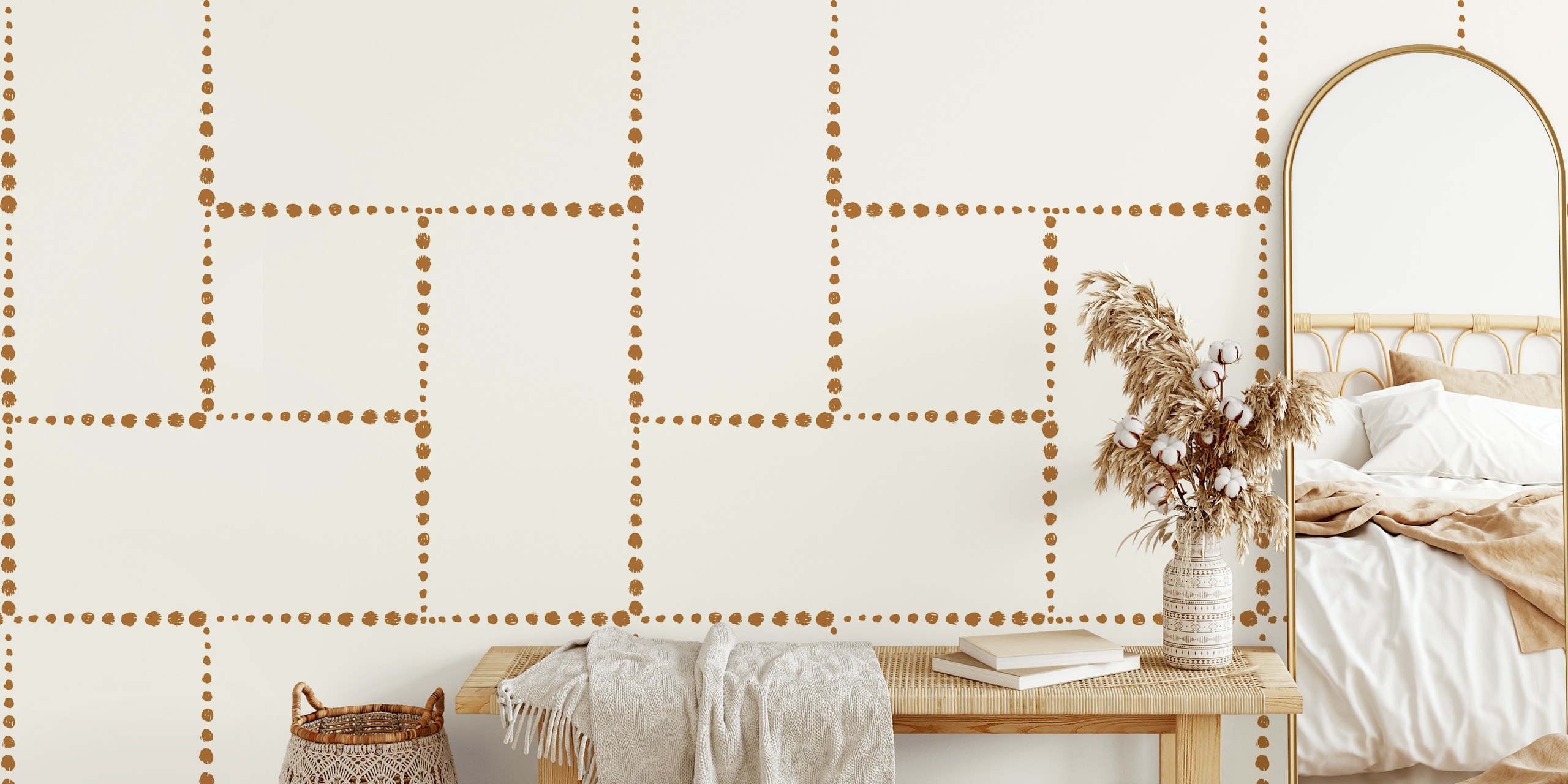 Carta da parati Boho Chic Geometric in un ambiente stanza