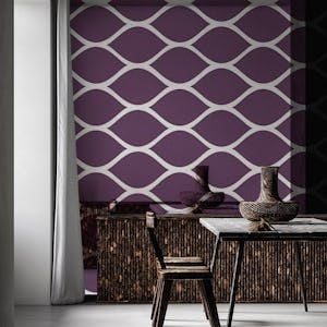 deep purple ogee scandi pattern