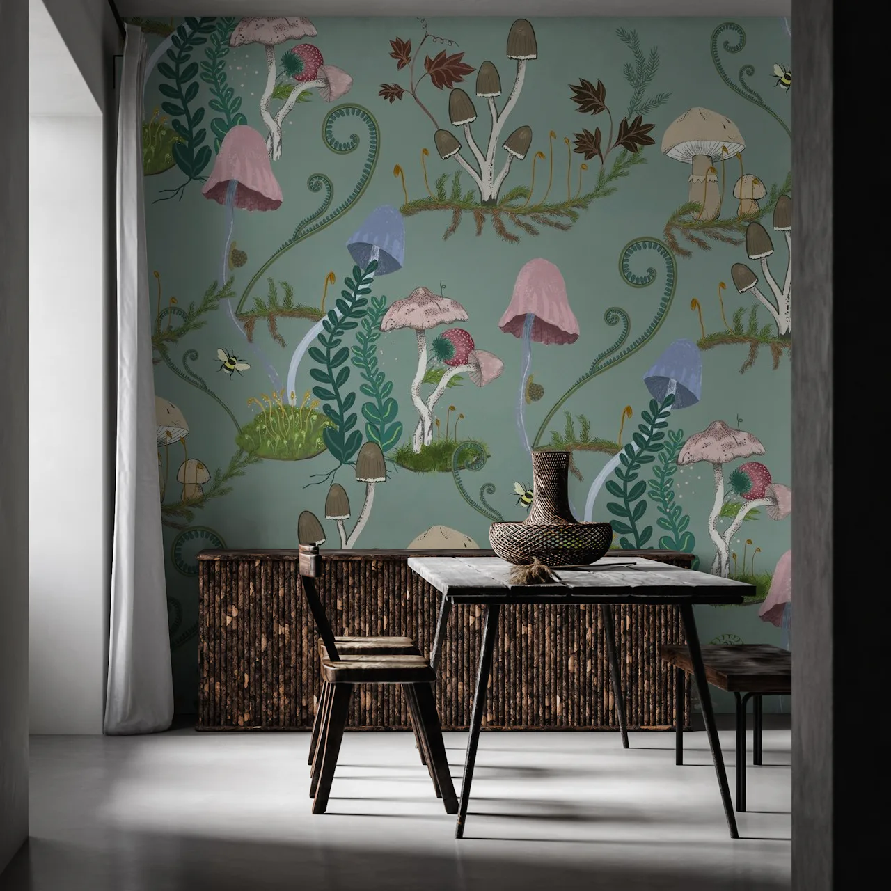 Mushroom Wallpaper & Wall Murals | Mystical Interiors | Happywall