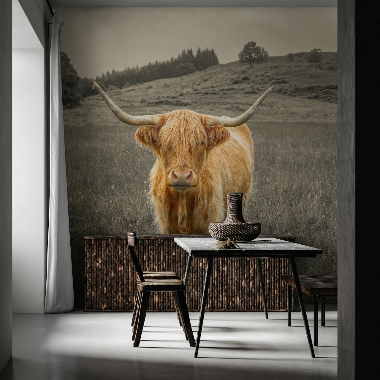 Guardians of the Highlands behang in een kamer