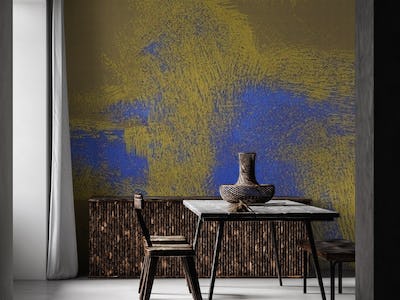 Blue Gold Abstract Texture Art