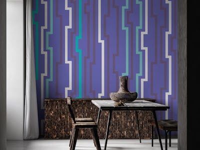 Geometric Aqua Purple Cyan
