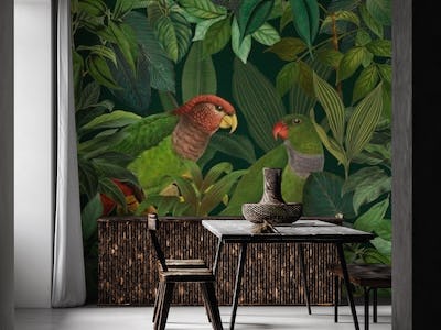 Green Parrots Jungle Paradise