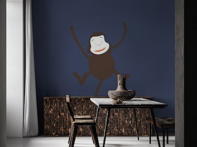 Indigo Blue Monkey Art
