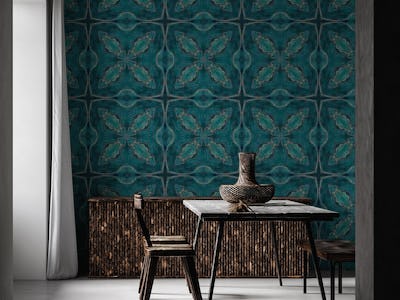 Turquoise Gold Marble Tiles 2