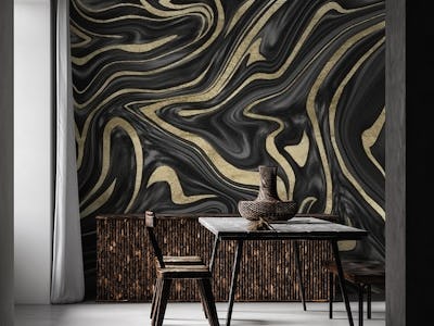 Black Gray Gold Marble 1