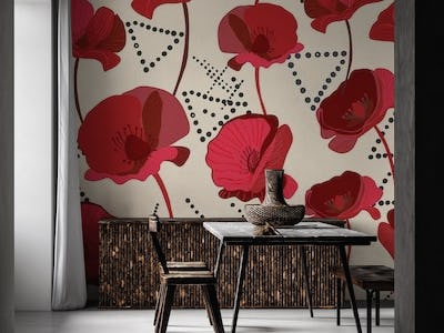 Red poppies pattern