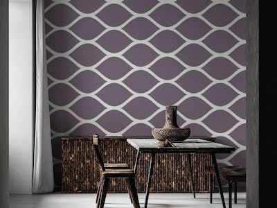 Taupe white ogee pattern
