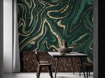 Emerald Green Gold Marble 2