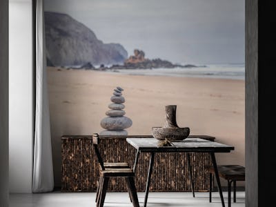 Land Art Pebble Stack Portugal Beach