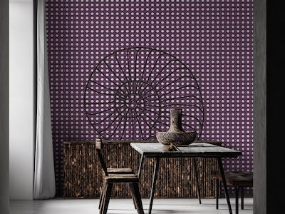 Seashell deep purple polka dot pattern