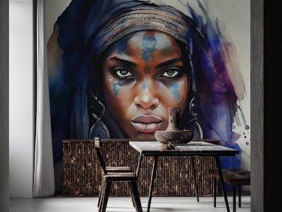 Watercolor Tuareg Woman #4