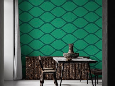Jade green ogee pattern