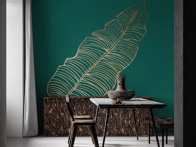Jungle green jumbo palm leaf