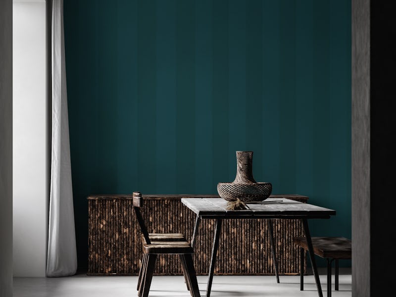 Simple Classic Vertical Stripes Dark Teal