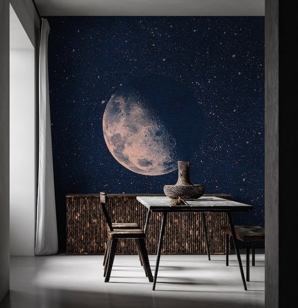 half moon wallpaper with stars