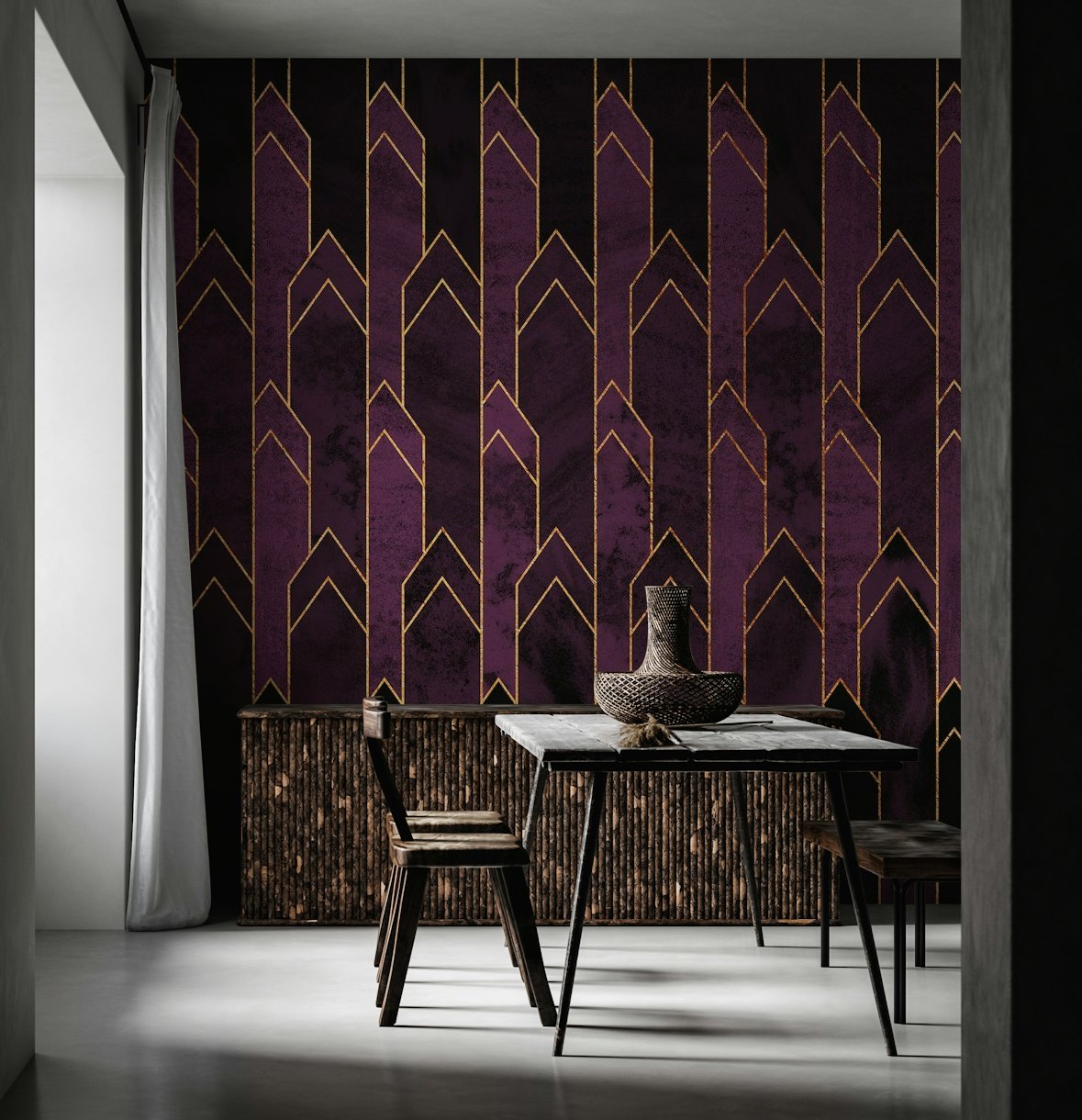 Pretty Purple Plum Geometry wallpaper