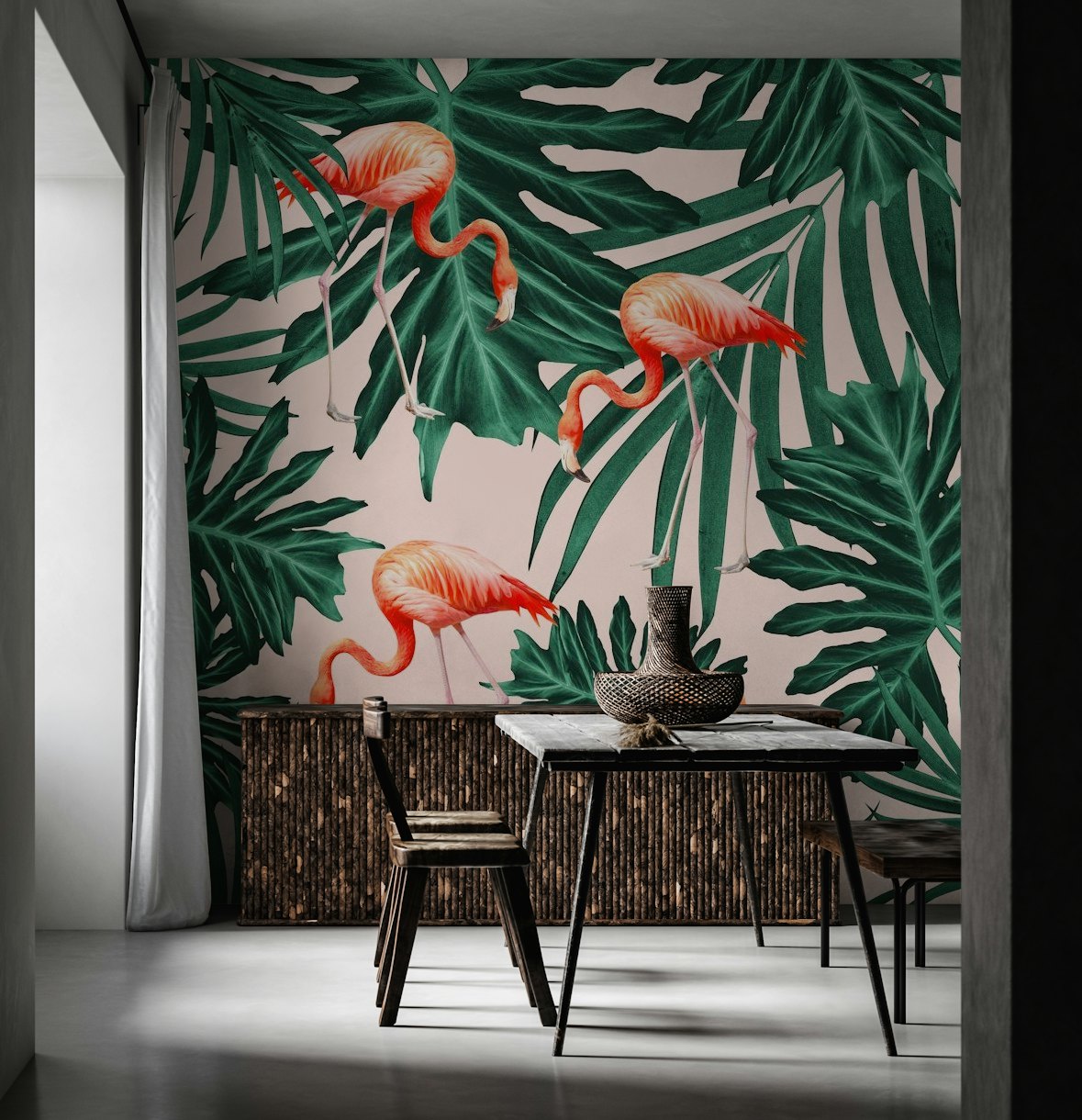 Summer Flamingo Jungle Vibes 1 wallpaper