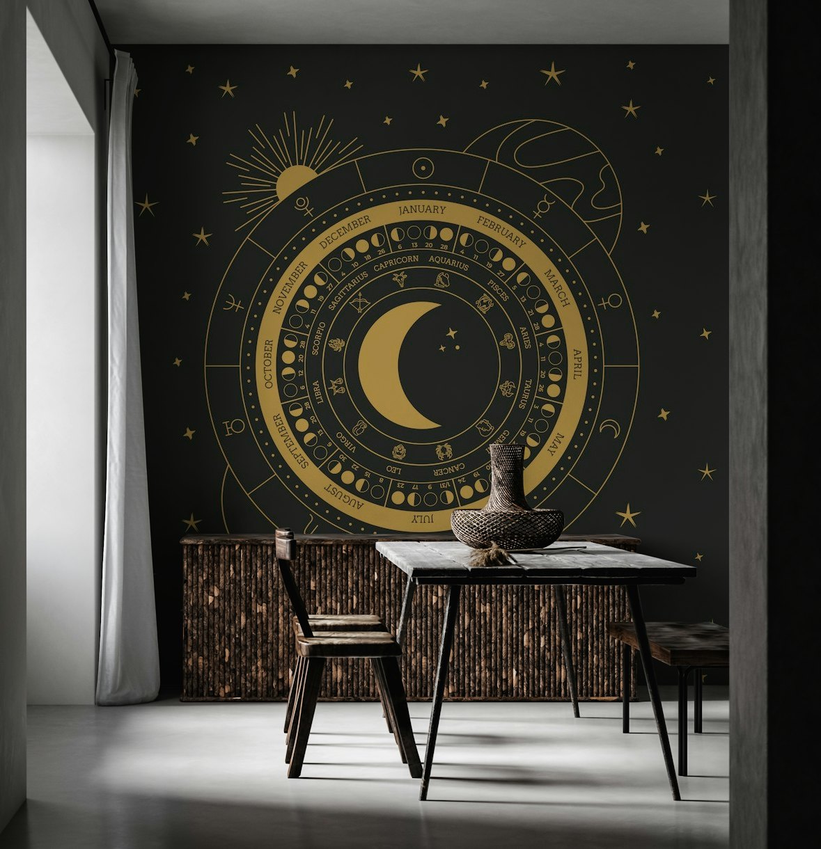 Lunar Calendar 2021 Black wallpaper