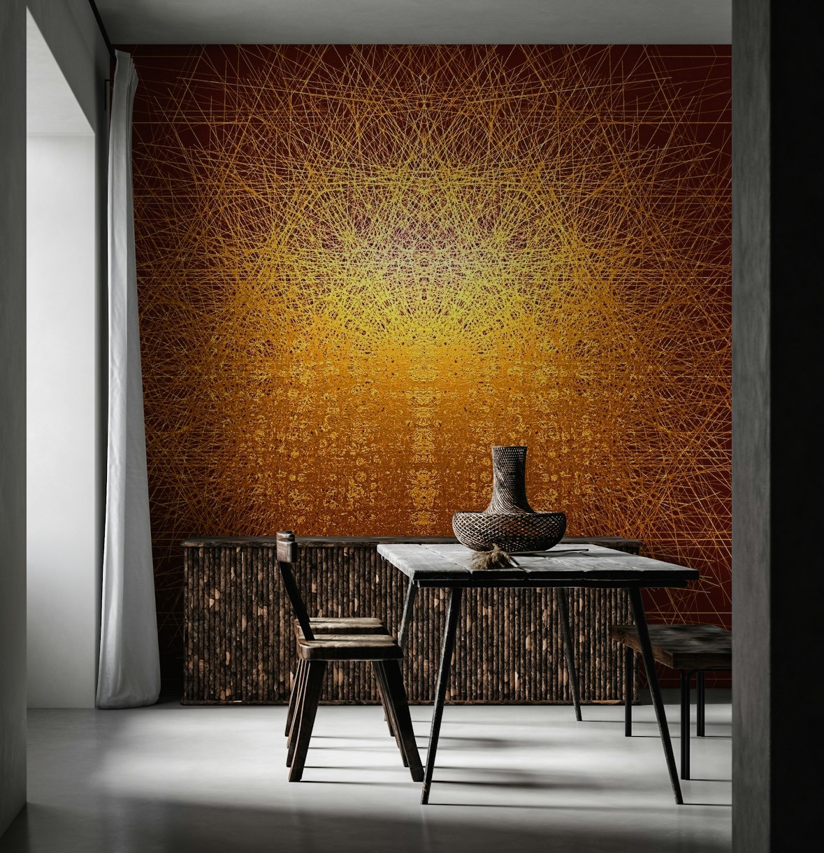 Golden Sunset Abstract Wallart wallpaper